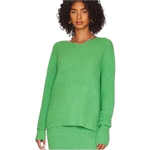 SNDYS Revolve Kelly Green Knit Maple Sweater LARGE